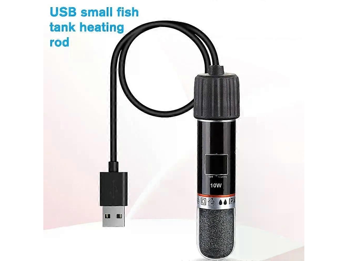 Mini calentador USB de 10 W para acuarios pequeños, con temperatura constante de 26 °C y termostato sumergible. GOKOCO
