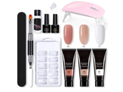 Kit de gel para uñas Rebe-kit con lámpara y herramientas, 11 piezas, para principiantes y salones de belleza.