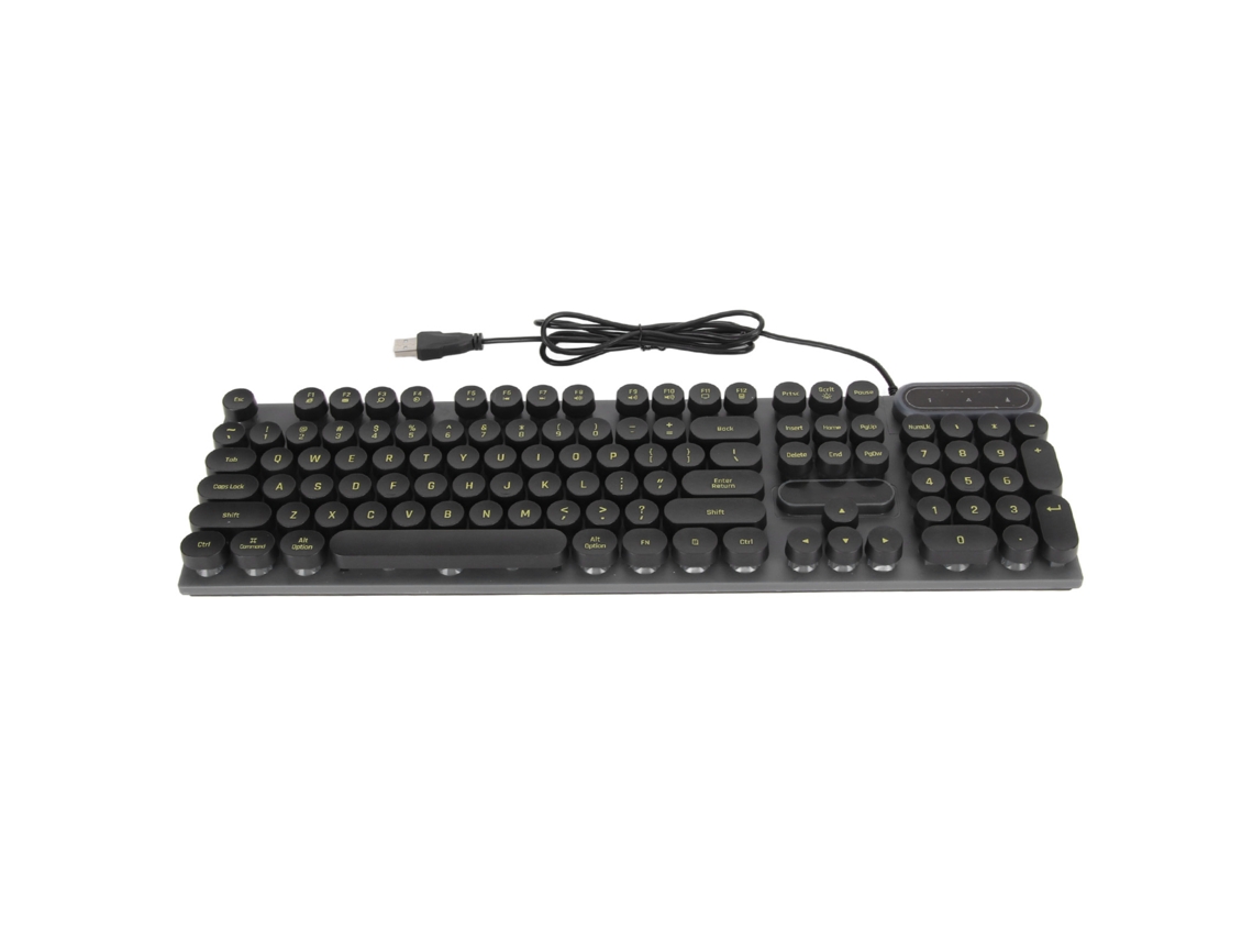 Teclado Para Juegos Usb Con Cable, 104 Teclas, Retroiluminado, Con Efecto De Respiración, Diseño Ergonómico, Color Negro Punk.