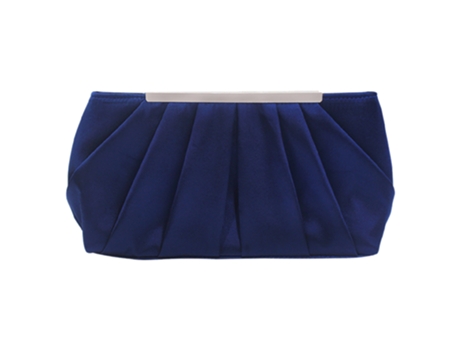 Bolso De Cena De Poliéster Con Superficie De Seda Plisada, Bolso De Mano Sencillo Y Generoso Para Mujer, Azul Oscuro ZMDECQNA