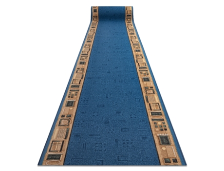 Alfombra de pasillo con refuerzo de goma JENA azul 120cm