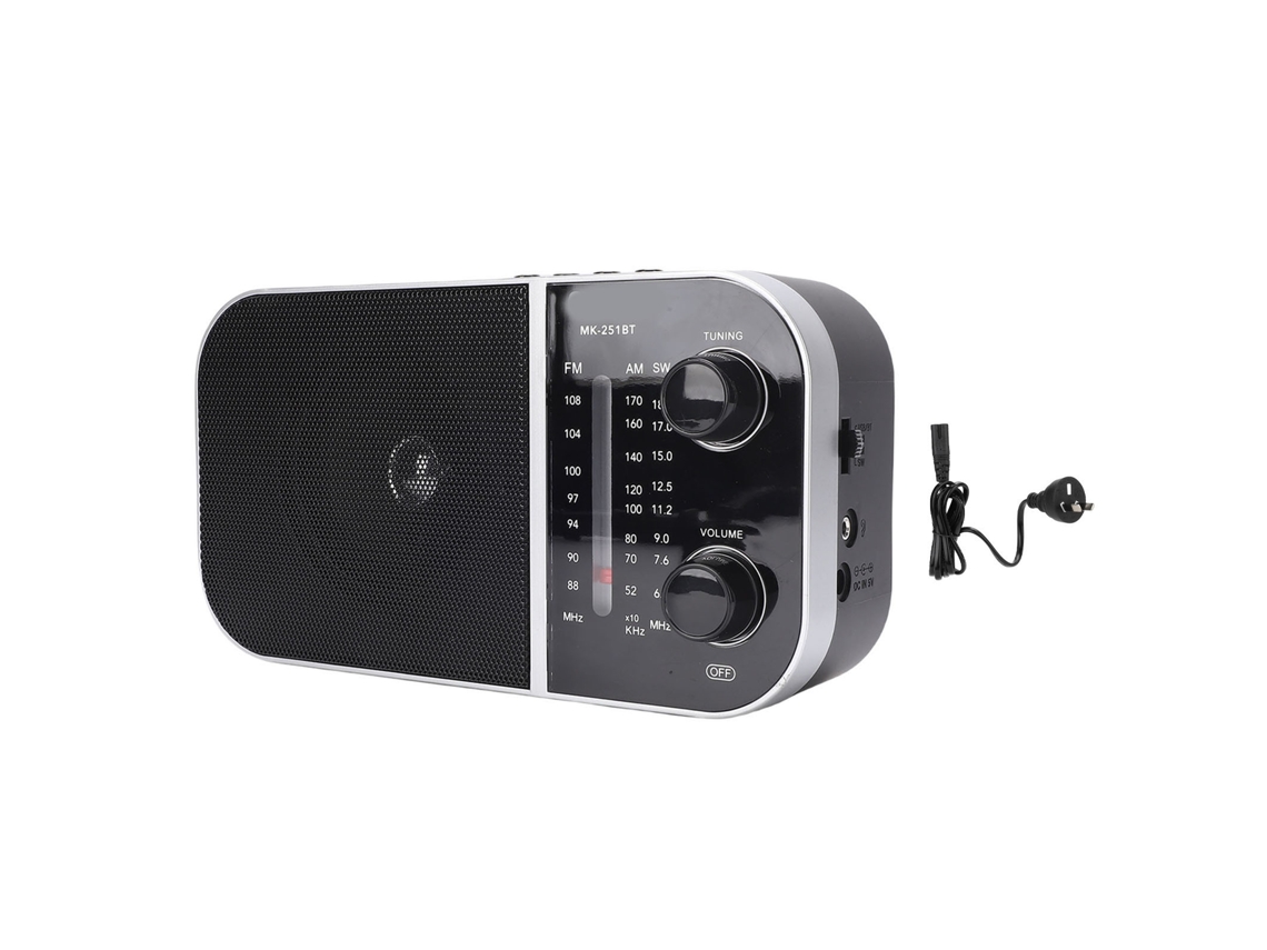 Radio Portátil Am Fm Sw Radio Retro Recargable Altavoz Bluetooth Multibanda Plug Au 220v