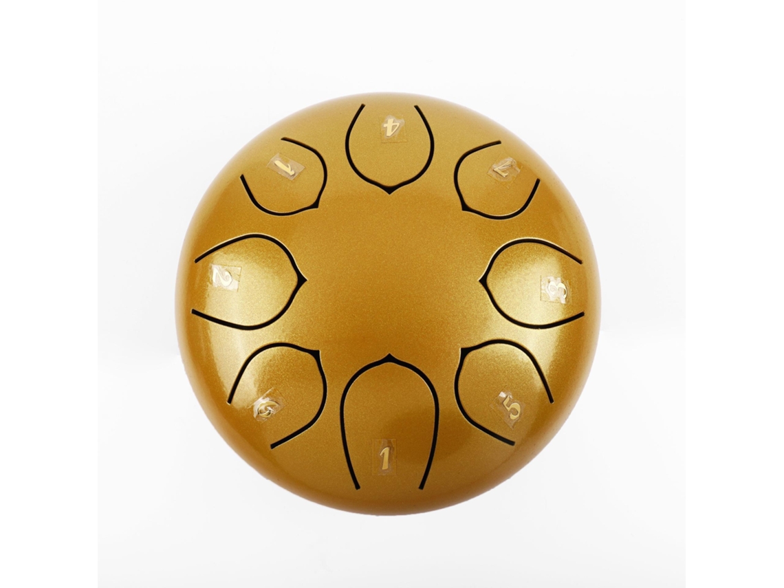Pandereta De Acero De 6 Pulgadas Y 8 Tonos Instrumento De Percusión Adecuado Para Principiantes (Dorado) CUICH