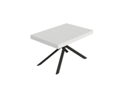 Mesa extensible Niket 120/204x80 cm, fresno blanco, patas antracita Itamoby