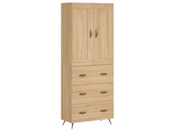 Maison Exclusive - Aparador Alto Madera Contrachapada Color Roble 69,5x34x180 Cm