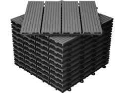 Baldosas Para El Patio Ecd Germany En Apariencia De Madera (antracita - Wpc 30x30 Cm)