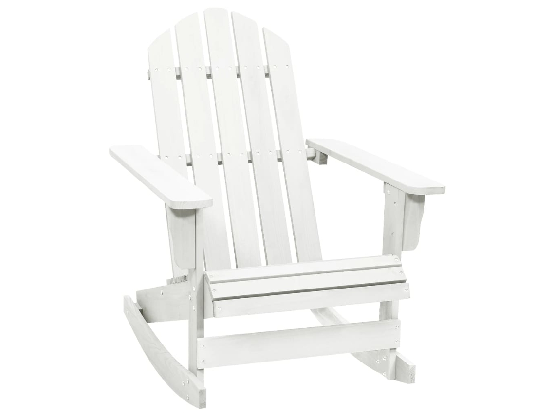 Mecedora de jardín de madera blanca Dkd Home Decor