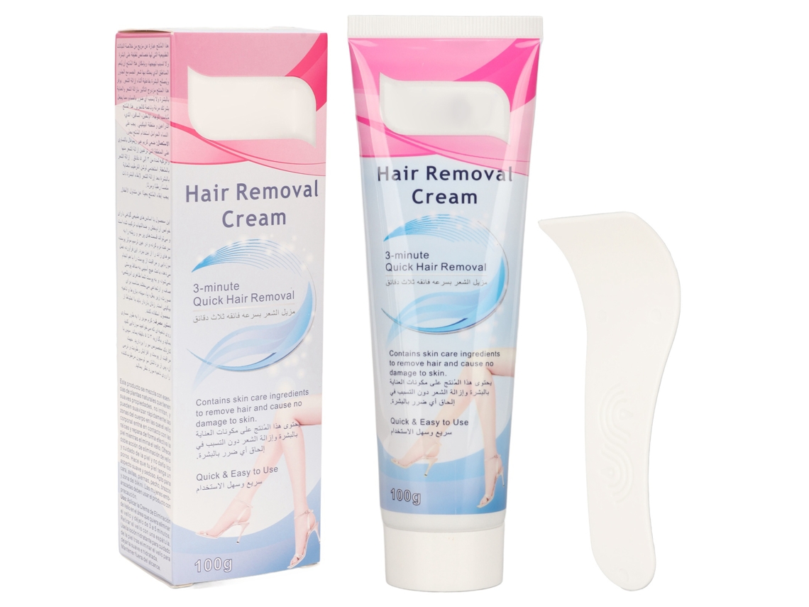 Creme depilatório seguro e indolor para todo o corpo, 100ml (3,5oz), ideal para lábios, axilas e área íntima.