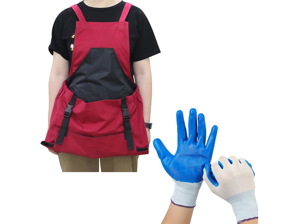 Delantal De Jardín Con Bolsillos Y Guantes, Bolsa De Cosecha Con Bolsillos De Liberación Rápida, Regalos Para Hombre Mujer
