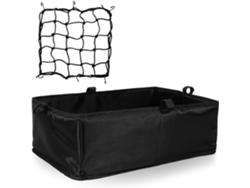 Cesta trasera negra para bicicleta, duradera y segura.