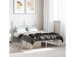 Estructura Cama Sin Colchón Con Cabecero Metal Blanco 120x200cm