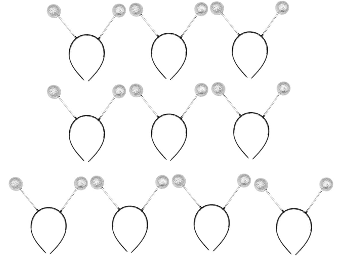 Bandeaux Para Cheveux Femme 10 Pièces Antennes à Boules à Ressort Argentées y Noires Accesorio...