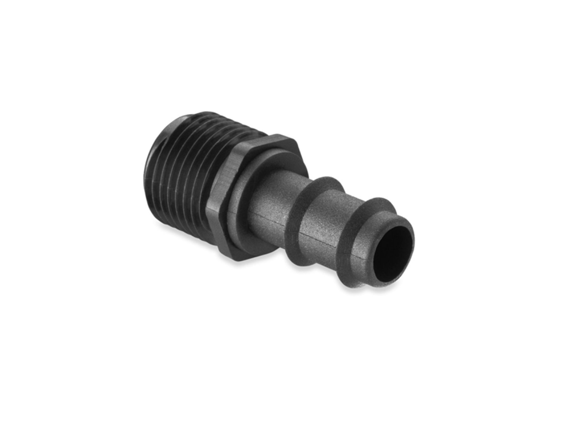 Unión Rosca Macho Para Manguera De Riego, Negro - 1/2" X 16mm 25 Unidades