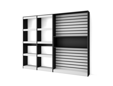 Librería estantería 230x186x25cm Salón Comedor Oficina Con Almacenaje Blanco y negro