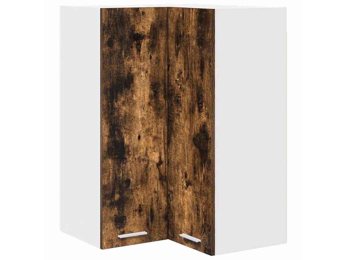 Mueble de pared en roble ahumado y blanco, MAISON EXCLUSIVE, 57x57x80 cm