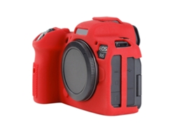 Funda protectora de silicona suave para Canon Eos R6 Mark II con textura de lichi en rojo Zruxe