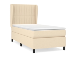Cama Con Somier VIDAXL Crema Tela (80x200 cm)