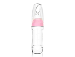 Biberón De Silicona Para Bebé Con Cuchara Y Dispensador De Comida, 120 Ml.