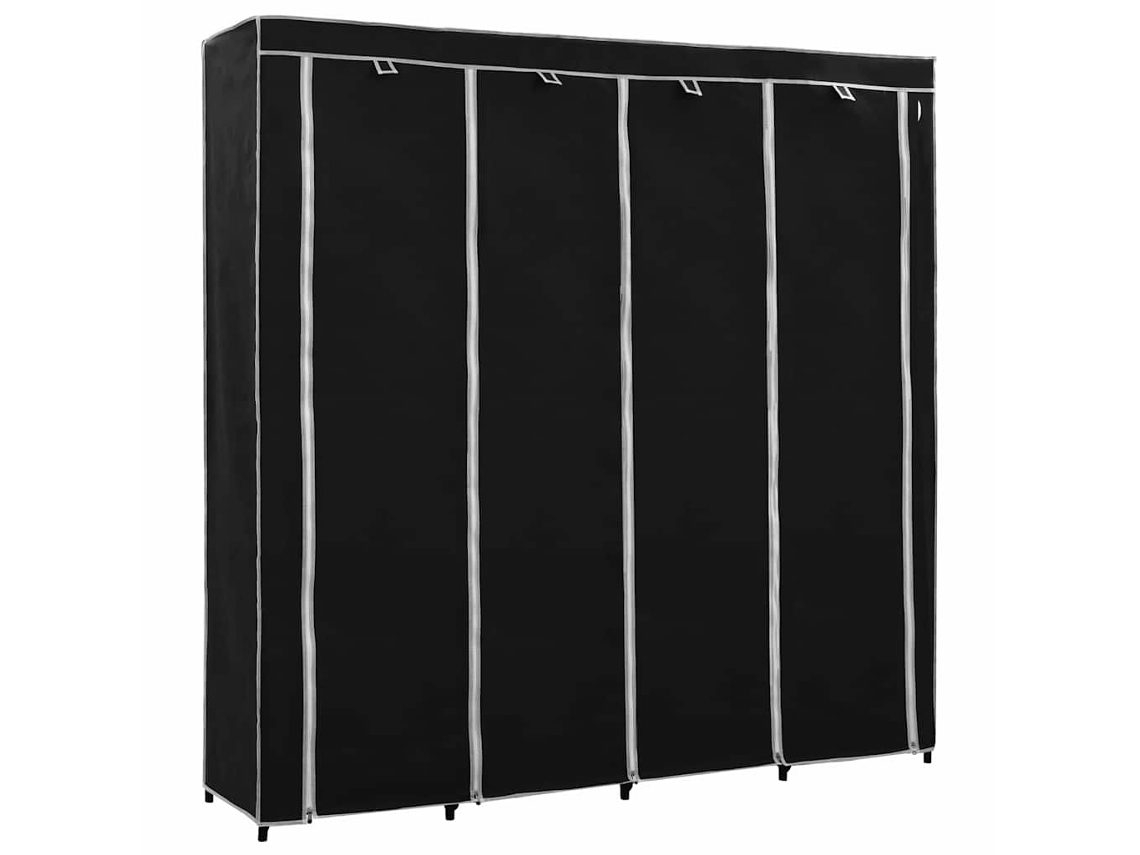 Maison Exclusive - Armario Con 4 Compartimentos Negro 175x45x170 Cm