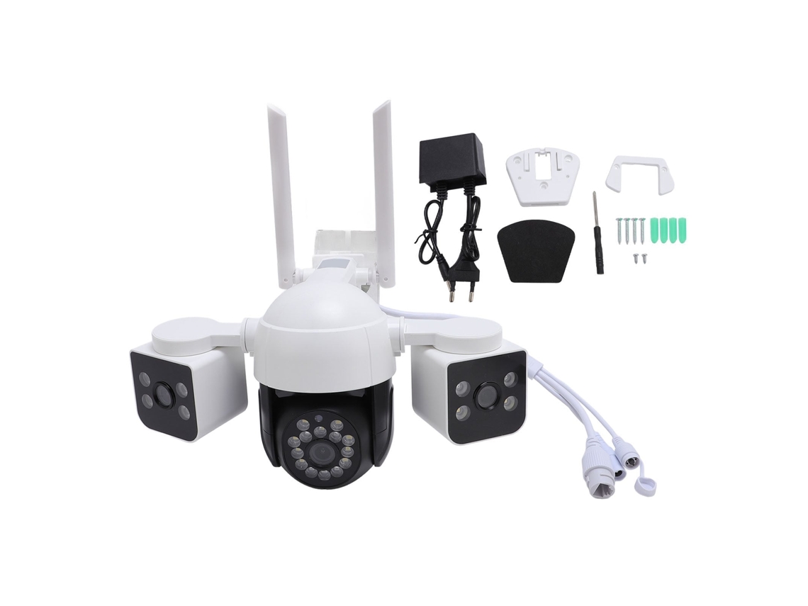 2026-cámara De Seguridad Exterior Inalámbrica Con 3 Lentes, Pan Tilt Y Monitoreo Para El Hogar