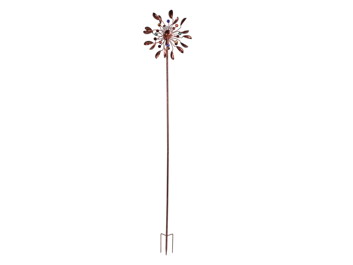 Molinillo De Viento Solar Con Luces Led Multicolor Para Jardín Y Patio, Fabricado En Metal Resistente.