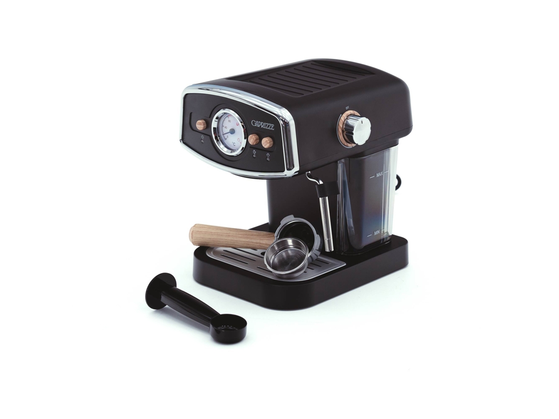 Cafetera Semiautomática Expresso CAPRIZZE Kai 1050 W 15 Bares Capacidad para 5 Cafés de Café con Vaporizador Negro Mate