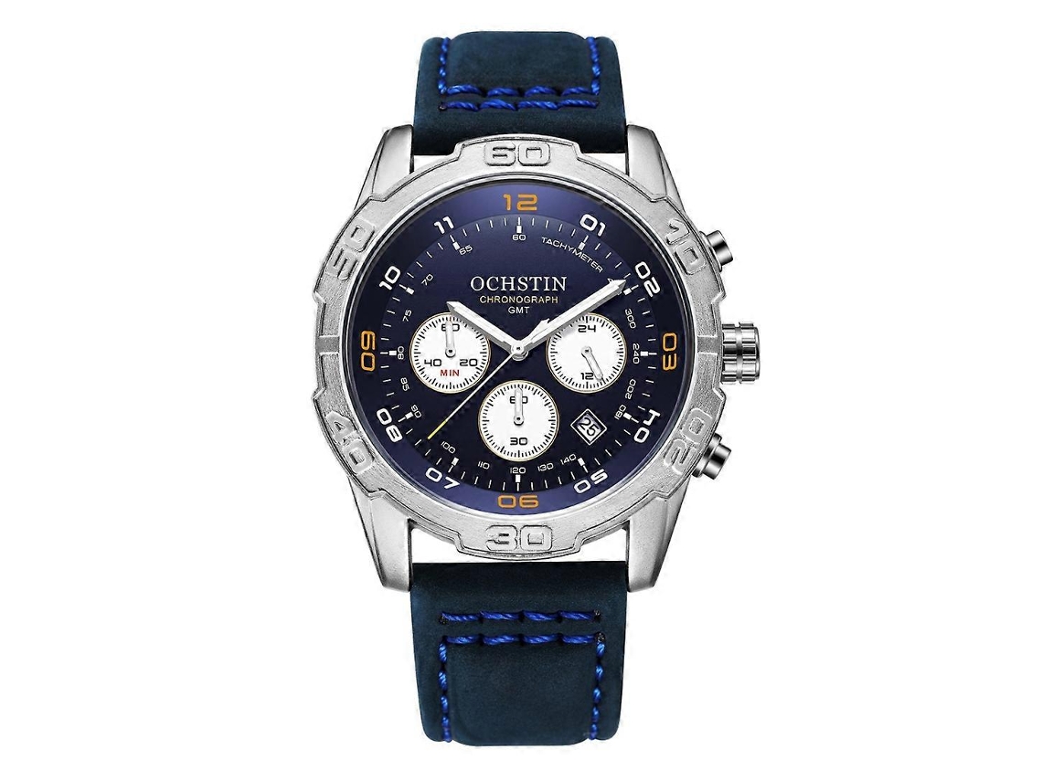 Reloj de cuero Ochstin 6116 Hengrongshen para hombre con calendario multifuncional para ocio y resistente al agua