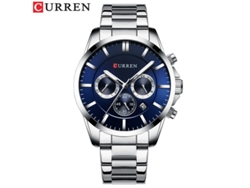 Reloj De Pulsera Moderno Para Hombre (azul Plateado) Resistente Al Agua, Con Seis Manecillas Multifuncionales Y Correa De Acero Inoxidable.
