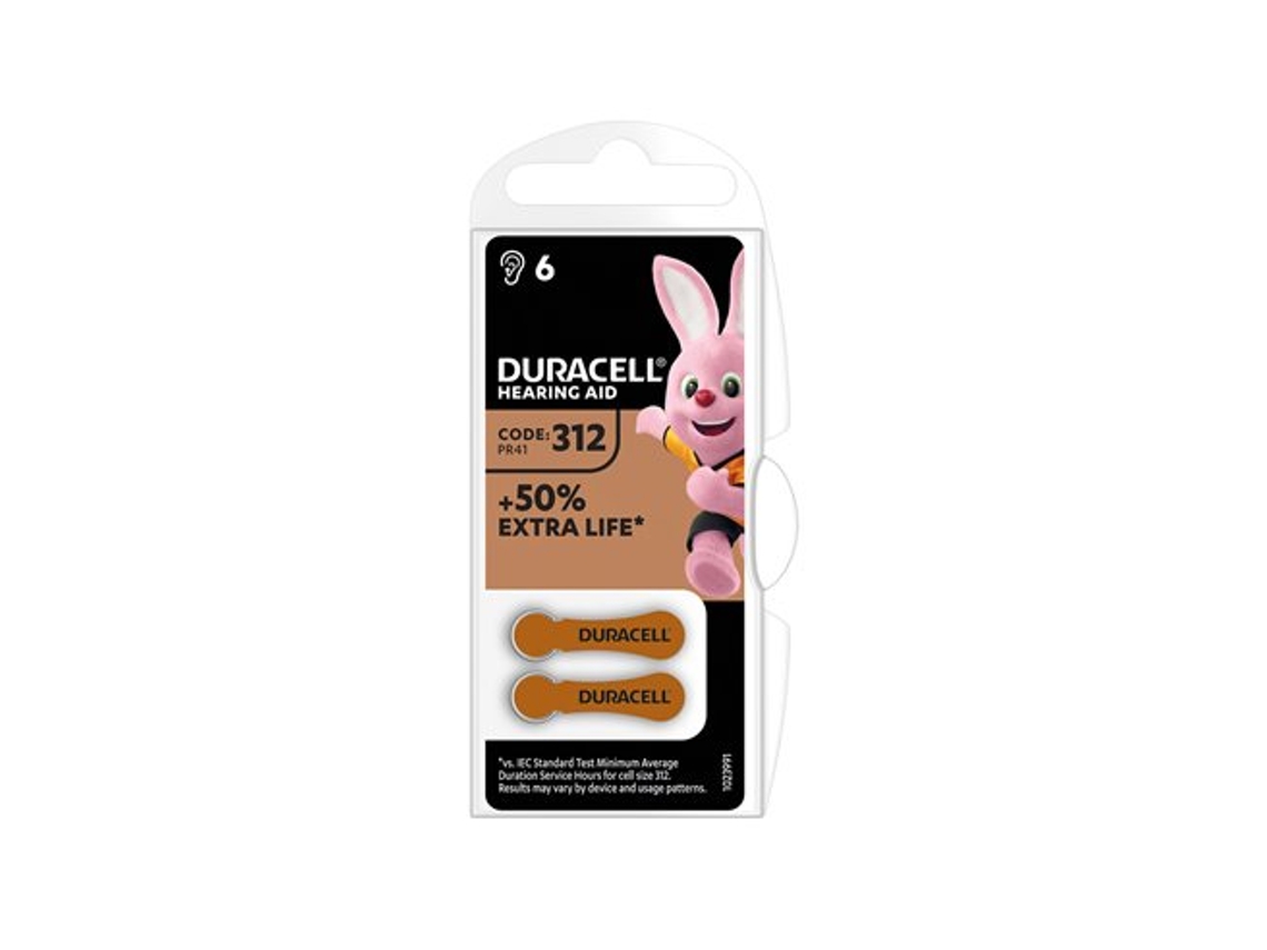 Pila Para Audífono Duracell Da 312 - Blister 6 Unidades