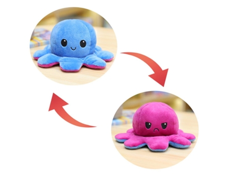 Peluche de Peluche Al Revés, Voltereta de Doble Cara, Muñeca de Emoción T