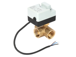 Válvula de bola motorizada de latón de 3 vías DN25 G1 con interruptor manual AC220V 3 cables