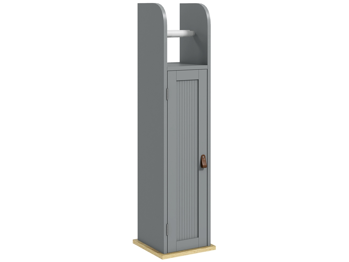 Mueble Baño Portarrollos Armario Estantes 20x20x80cm Gris