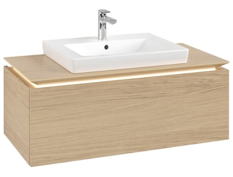 Villeroy &amp Boch Legato Vanity unit B680 1000x380x500mm centrada en el lavabo iluminación LED