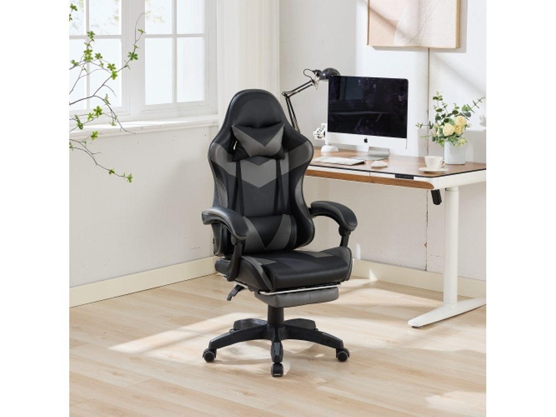 Silla De Juego Ergonómica Giratoria De 360 ° Para Oficinas Y Juegos Color Negro Y Gris
