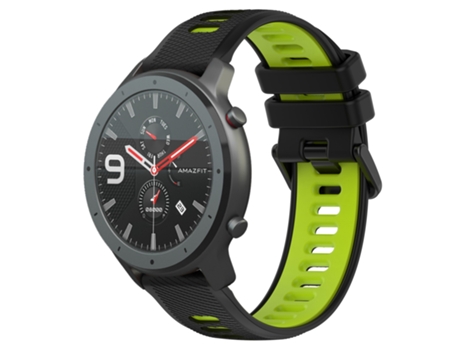 Correa de reloj inteligente para Amazfit GTR 47 mm 22 mm Correa deportiva de silicona bicolor (negro + verde)