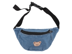 Rebe-riñonera Infantil Cool De Lona Con Diseño De Oso Ajustable Color Azul Claro Para Niños