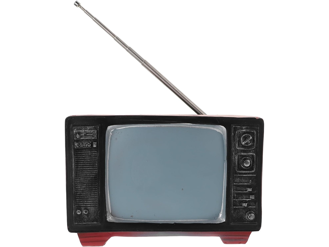 Mini Televisor Rojo De Resina, 1 Pieza Pieza