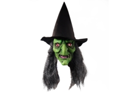 Dan26-máscara De Bruja Con Pelo Y Sombrero En Latex Para Disfraz De Bruja Vieja, Accesorio De Halloween