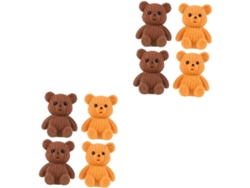 Juego De 2 Figuras De Osos De Pvc, Decoraciones Para Manualidades, 4 Piezas X 2