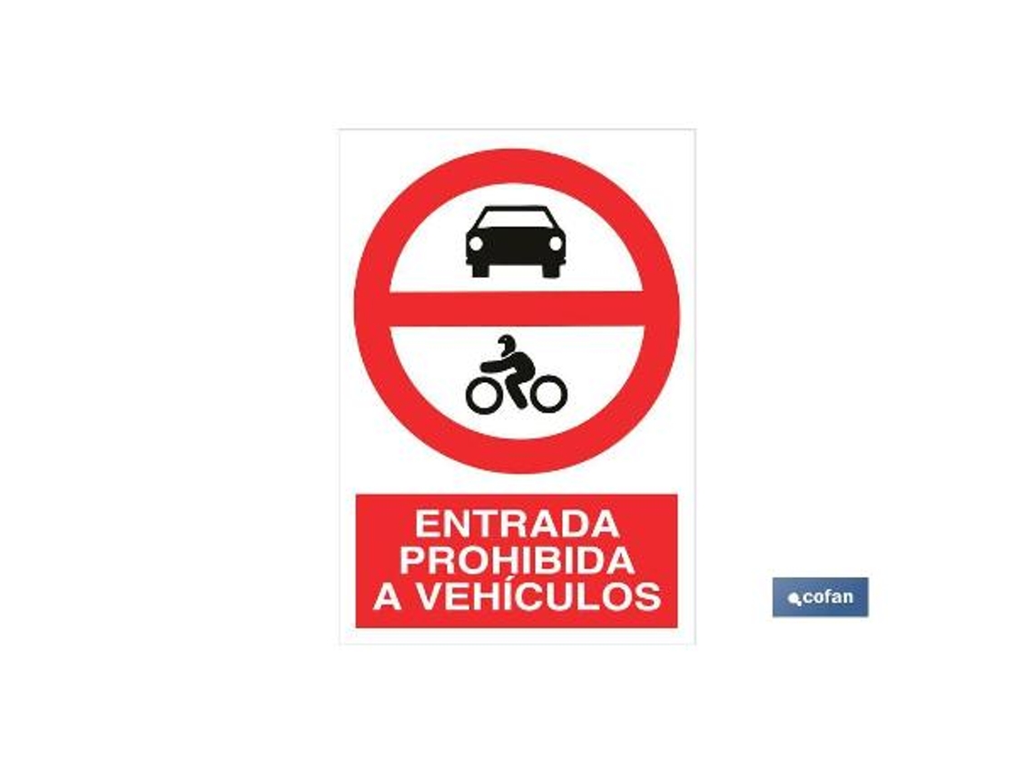 Señal poliestireno 210x148mm prohibido entrada a vehículos