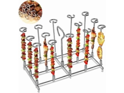 Soporte vertical reutilizable de acero inoxidable para brochetas, compatible con las freidoras de aire Ninja AF300EU y AF400EU. Resistente al calor y apto para lavavajillas.