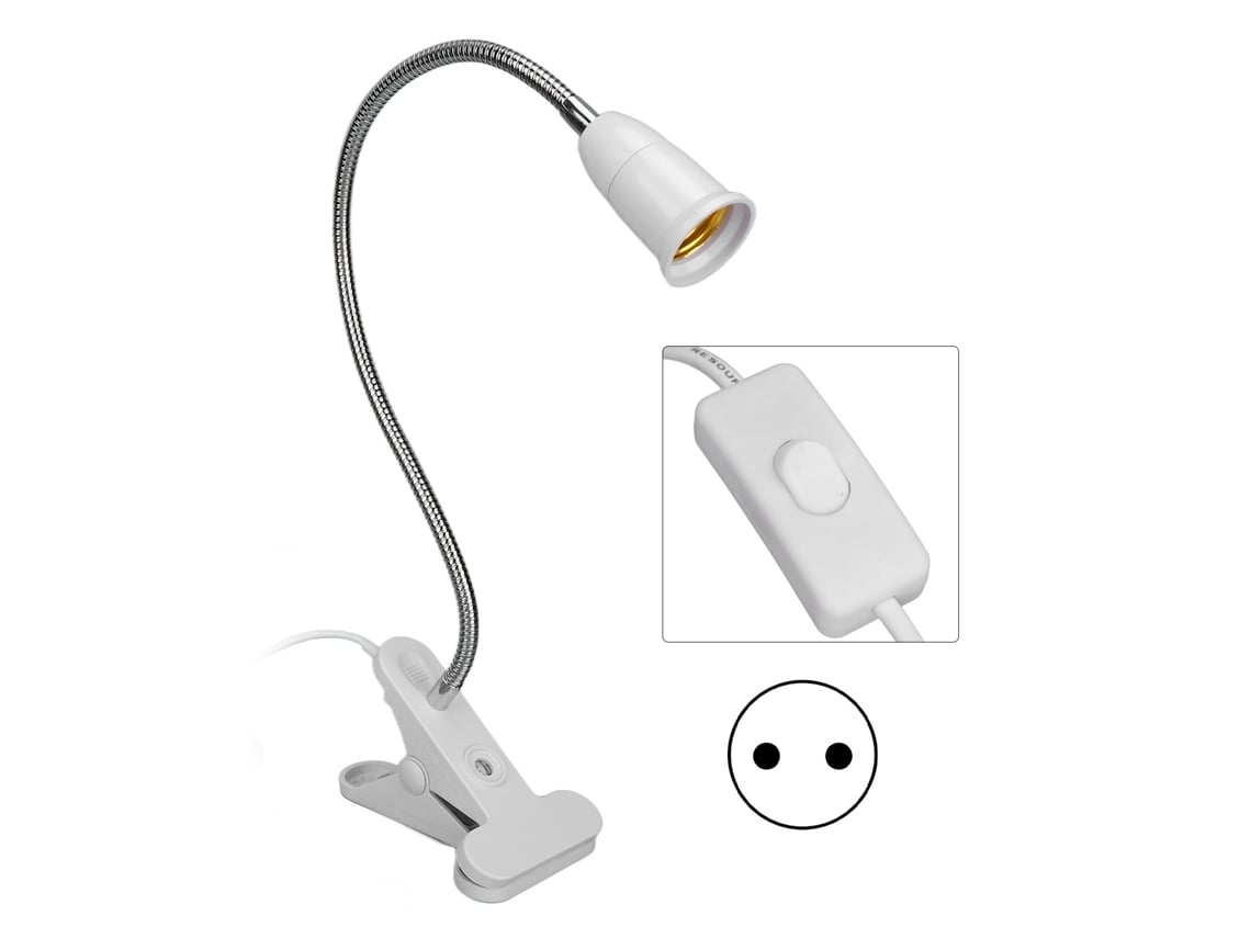 Suporte De Lâmpada De Clip Para Mesa Com Pescoço Ajustável 360 Graus E Base Protectora