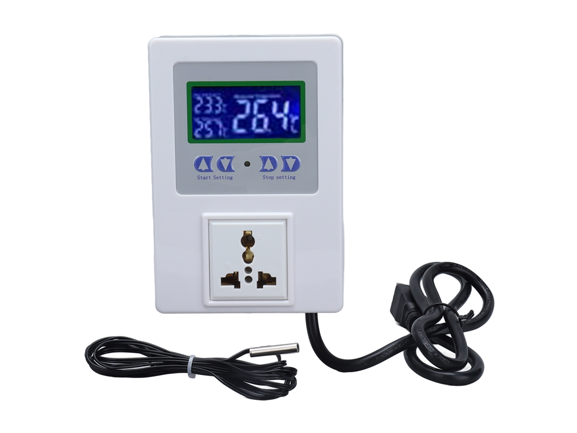 Controlador De Temperatura Digital Preinstalado Con Sensor Termostato Regulador Led Ac110-240v Plug Us
