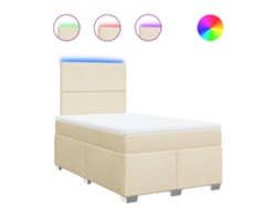 Maison Exclusive - Cama Box Spring Con Colchón Tela Color Crema 120x190 Cm
