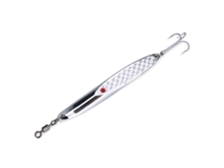 Cuchara artificial para señuelo de lubina, de metal plateado, 84 g