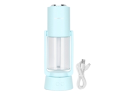 Minihumidificador Usb Portátil Con Luz Nocturna, Iones Negativos, Silencioso, Giratorio, Para Dormitorio, Oficina, Coche, Azul Claro.