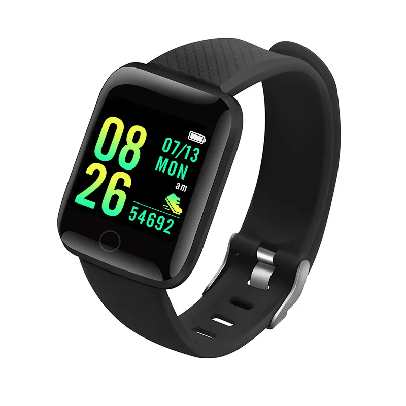 116plus Negroreloj Inteligente Con Monitor De Actividad Física Y Reloj Electrónico Para Android E Ios