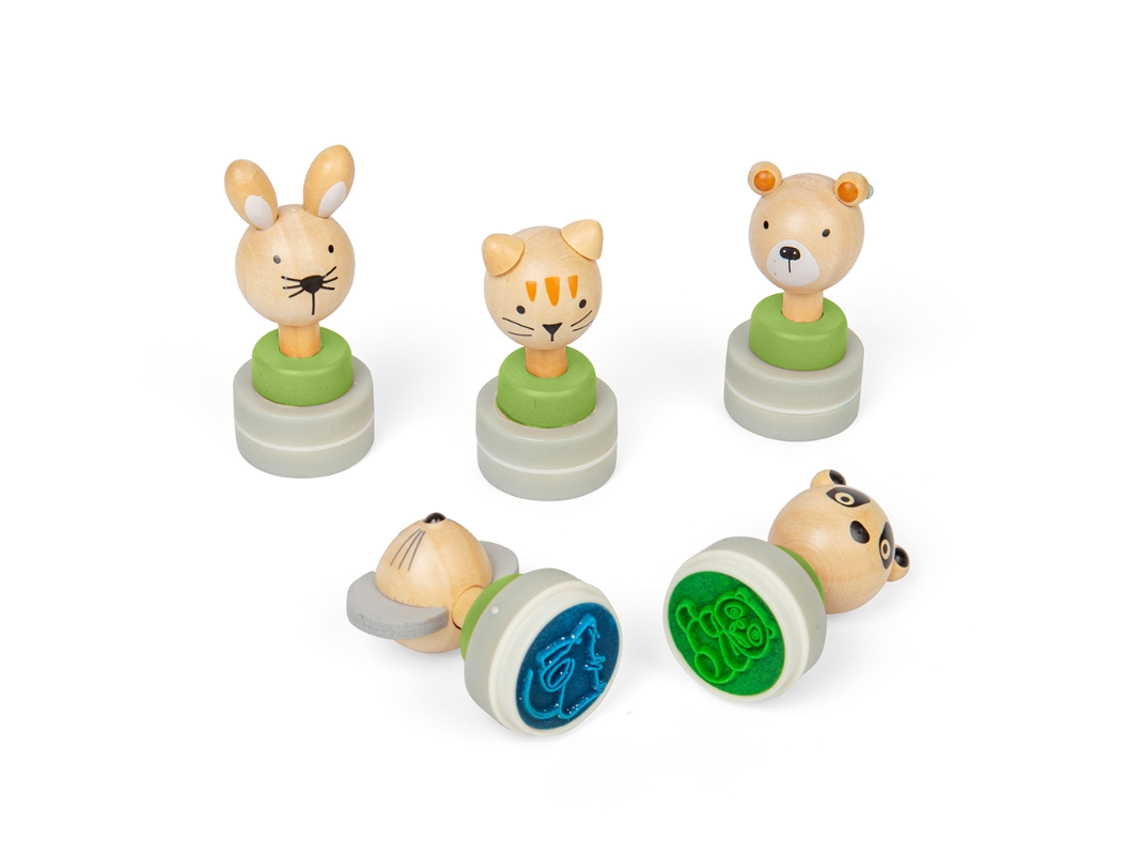 Sellos de madera para juguetes de animales, 20 piezas, Creative Bigjigs