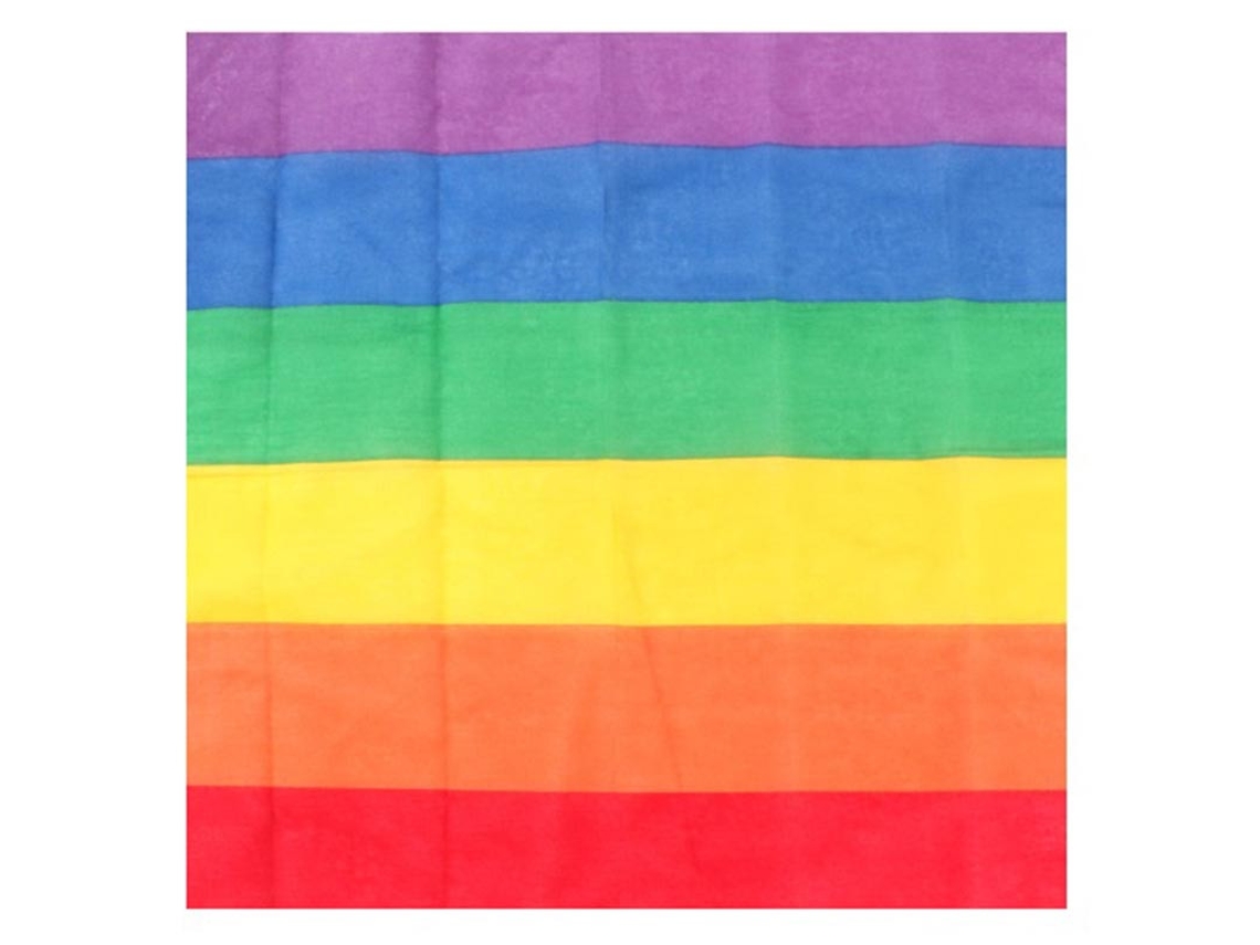 Bandana o Pañuelo Arcoíris franjas gruesas de 54x54 cm