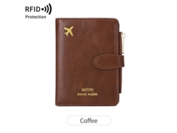 Funda para pasaporte RFID con tarjetero, unisex, diseño acolchado, rosa suave, Hexinyigjly